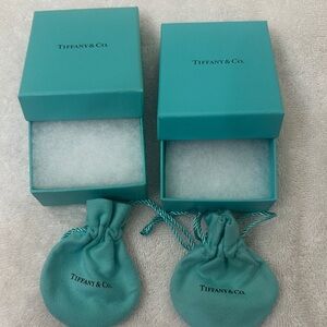 Tiffany & Co. Teal Gift Boxes with Pouches